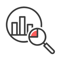 magnifying glass with graph