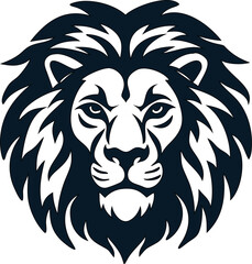 lion face flat vector icon, great for tribal, sports, or jungle-inspired art.