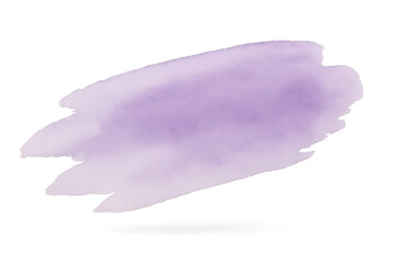 Light purple watercolor brush stroke isolated on transparent background