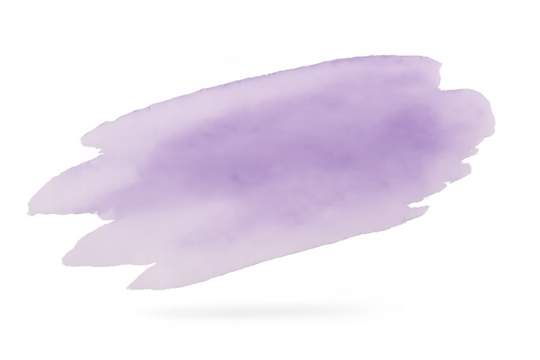 Light purple watercolor brush stroke isolated on transparent background