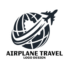 Airplane Travel Vector Logo Design