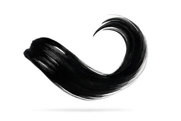 Dynamic black paint stroke element isolated on a transparent background