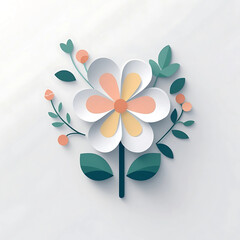 Paper Flower Design Elegant Floral Illustration