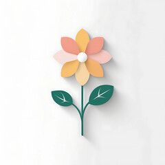Elegant Paper Flower Design A Simple Floral Illustration