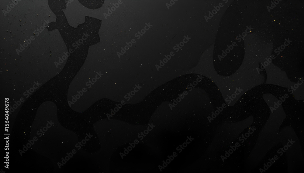 Poster abstract dark background features flowing patterns and dispersed light spots, perfect for a mysterio