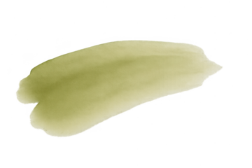 Vibrant olive green watercolor stroke isolated on transparent background