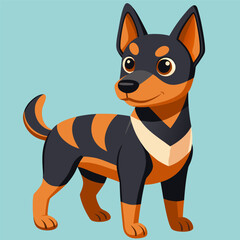 Cute cartoon dog isolated on color background vector illustration