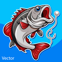 vector illustration of a cartoon fish
