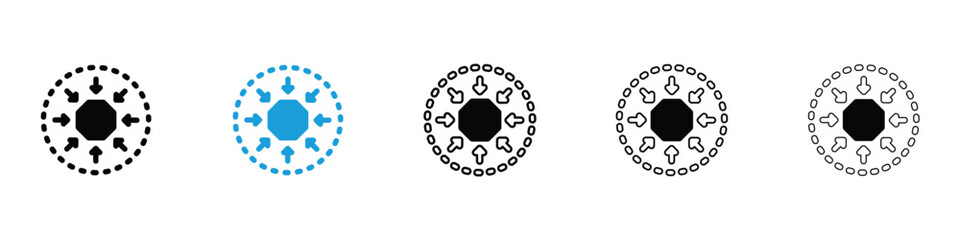 Compact size icon in Editable stroke and solid flat vector pack