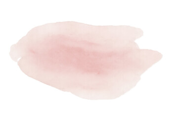 Artistic light pink watercolor brush stroke isolated on transparent background
