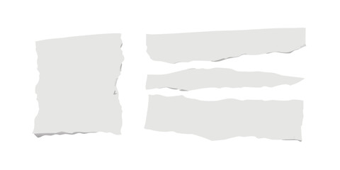 Torn paper scraps vector illustration for background texture and collage art