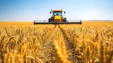 Harvesting Golden Wheat Fields