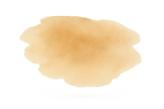 Organic shaped brown watercolor brush stroke element isolated on transparent background