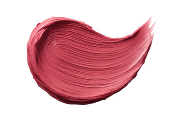 Textured pink cosmetic cream smear isolated on transparent background, art