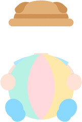 여름 비치볼 공을 들고 있는 아이 어린이 여름공 공놀이 밀짚모자 여름 어린이 얼굴합성도안 일러스트