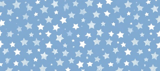 Modern Star and Stripe Pattern on Pale Blue Background for Mobile Graphics