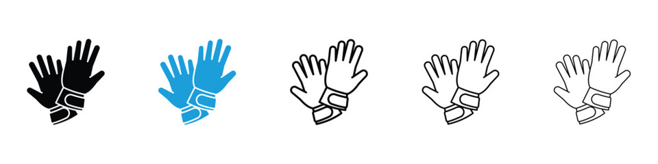 Gloves icon in Editable stroke and solid flat vector pack