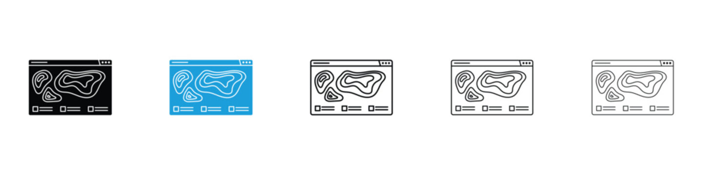 Heat Map icon in Editable stroke and solid flat vector pack
