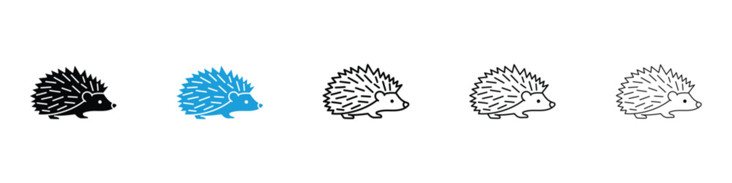Hedgehog icon in Editable stroke and solid flat vector pack