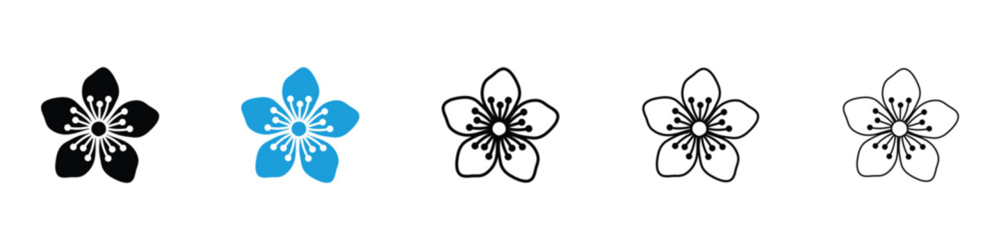 Hypericum icon in Editable stroke and solid flat vector pack