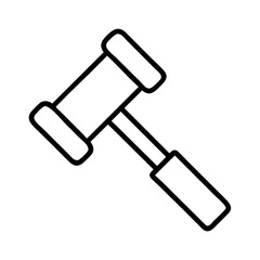 Outline gavel vector illustration for law justice court auction and legal proceedings concept design on transparent background