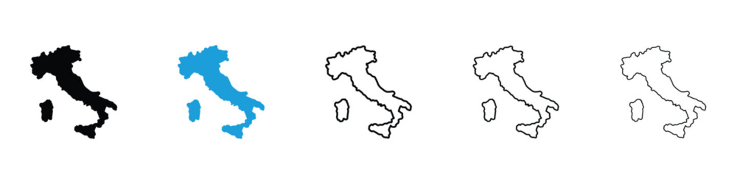 Italy flag icon in Editable stroke and solid flat vector pack