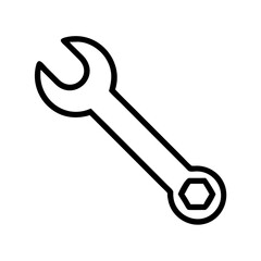 Isolated wrench tool vector illustration for repair maintenance and construction work design on transparent background