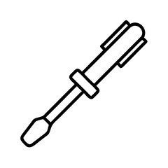 Download professional screwdriver tool vector icon illustration for construction and repair work on transparent background