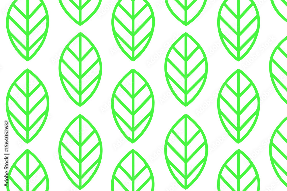 Poster repeating light green leaves creating a seamless pattern on a transparent background, ideal for natu
