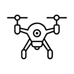 Aerial drone icon vector illustration for technology and remote control flying device design on transparent background