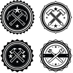 black and white icons set