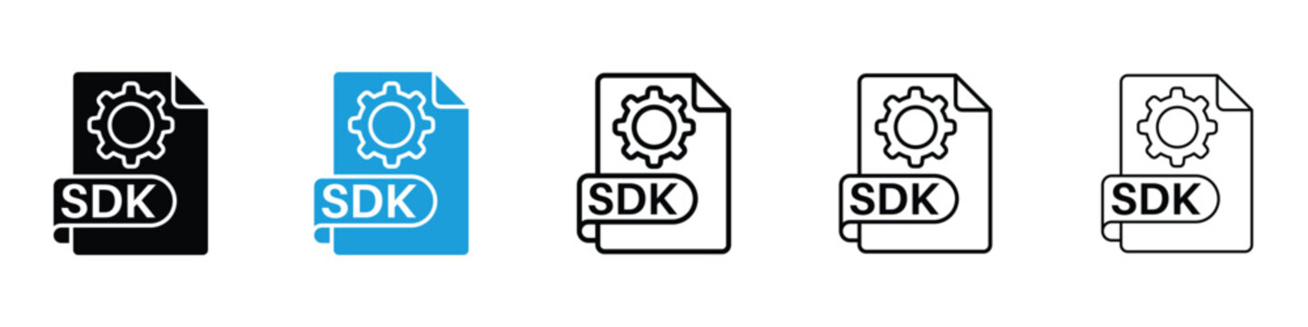 SDK icon in Editable stroke and solid flat vector pack
