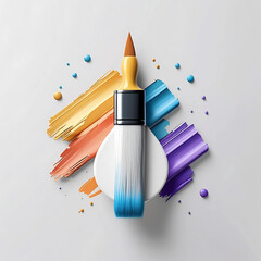 Vibrant Paintbrush Strokes Artistic Design Concept