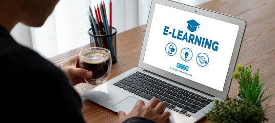 E-learning website with modish sofware for student to study online on the internet network
