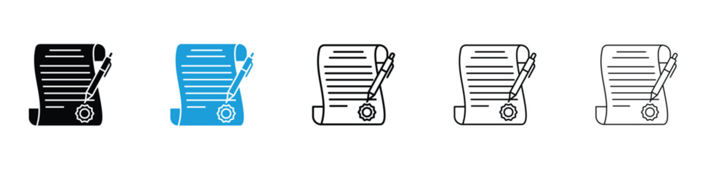 Wills and trusts icon in Editable stroke and solid flat vector pack
