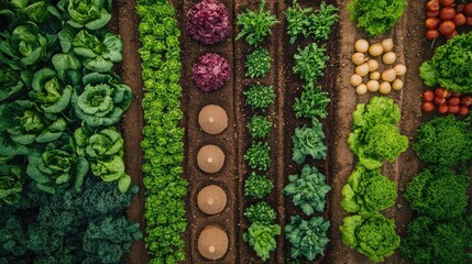 Sustainable farming practices, composting, crop rotation, water conservation, rural scene displaying effective techniques ensuring soil health and food security