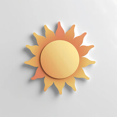 Paper Cut Sun Design A Warm Summer Illustration