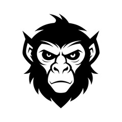 Bold and clean vector illustration of a monkey's head Vector illustration