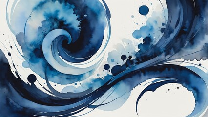 Blue Watercolor Swirls