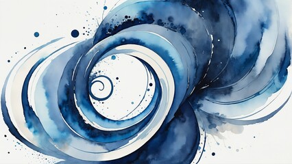 Blue Watercolor Swirls