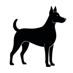 Elegant Black Dog Silhouette Vector Illustration of Canine Breed