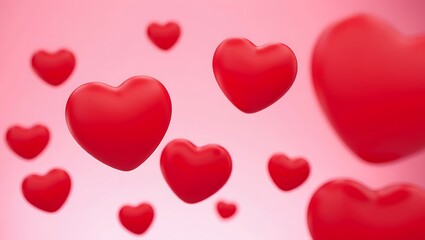 A romantic pattern of red and pink hearts, perfect for Valentine's Day celebrations of love and passion