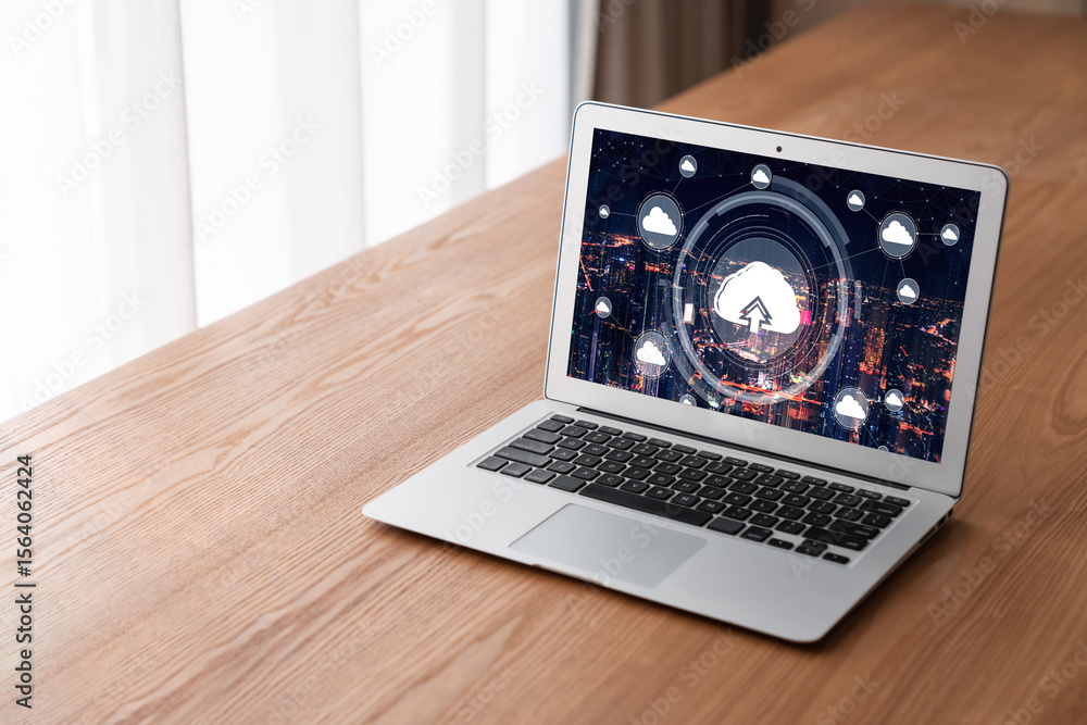 Poster cloud computing software for modish remote work and personal data storage
