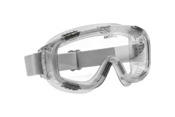 Clear anti-fog safety goggles with adjustable strap for eye protection