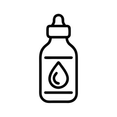 Bottle with a droplet symbol in minimalist line art style  