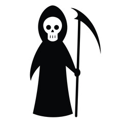 Grim Reaper Vector Illustration Cartoon Clipart and Line Art Design for Print  1.eps