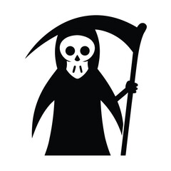 Grim Reaper Vector Illustration Cartoon Clipart and Line Art Design for Print.eps