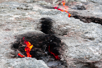 lava flow on lava rocks