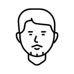 Man with small beard illustrated in minimal line art style  