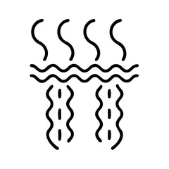 Abstract illustration of light waves and curls in a beard  